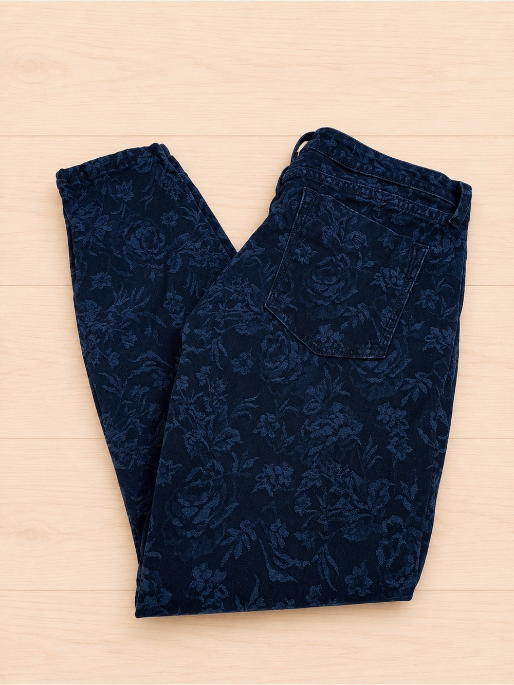 Banana Republic Floral Print Skinny Jeans | Women’s Size 28 | Dark Navy